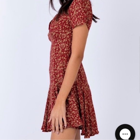 Princess Polly Red Gold Floral Dress - Picture 4 of 8